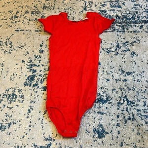 Vintage Red Bodysuit petal sleeve detail ribbed size Medium